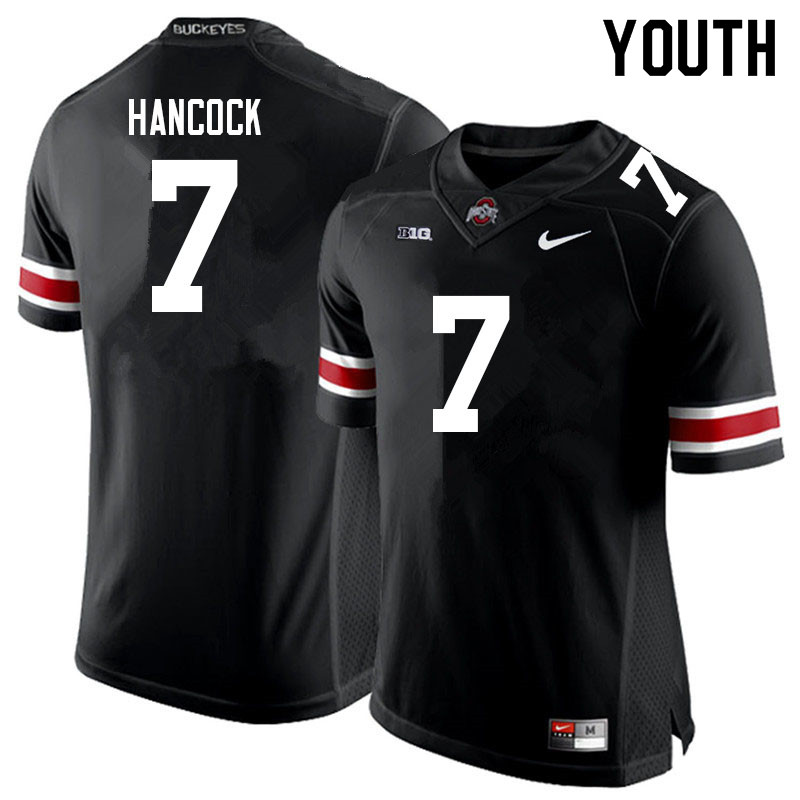 Youth #7 Jordan Hancock Ohio State Buckeyes College Football Jerseys Sale-Black